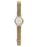 Emporio Armani Aviator Chronograph Quartz Beige Dial Gold Mesh Bracelet Watch For Men - AR11315